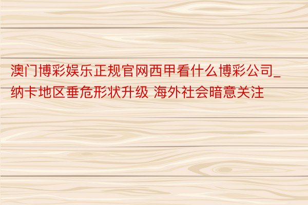 澳门博彩娱乐正规官网西甲看什么博彩公司_纳卡地区垂危形状升级 海外社会暗意关注